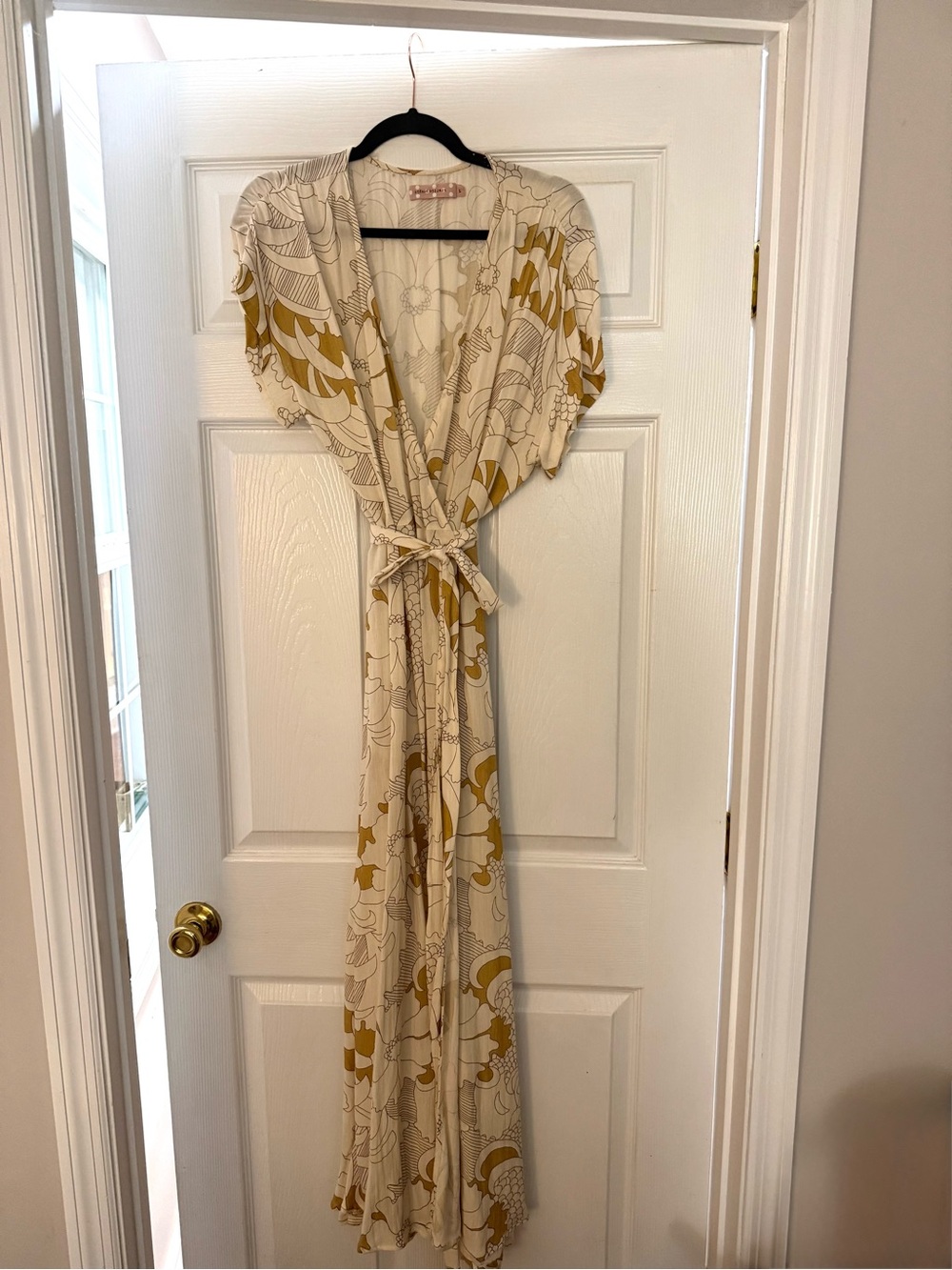 Traffic People Neutral Floral Wrap Maxi Dress